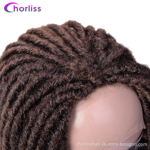 Hot Selling Premium Synthetic Afro Dreadlocks Braiding Hair Extension Wigs Lace Frontal Synthetic Faux Locs Crochet Hair Wigs